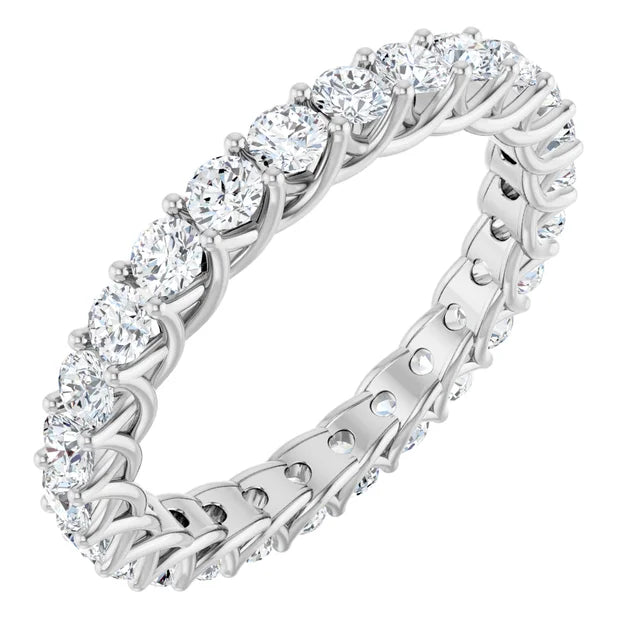 1.5ct Lab-Grown Diamond Eternity Band – Interwoven Claw Design in Platinum 950
