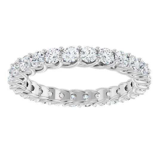 1.5ct Lab-Grown Diamond Eternity Band – Interwoven Claw Design in Platinum 950