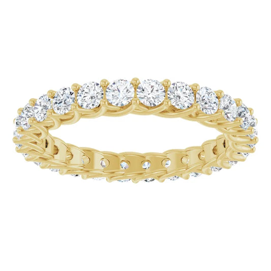 1.5ct Lab-Grown Diamond Eternity Band – Interwoven Claw Design, 9ct Yellow Gold