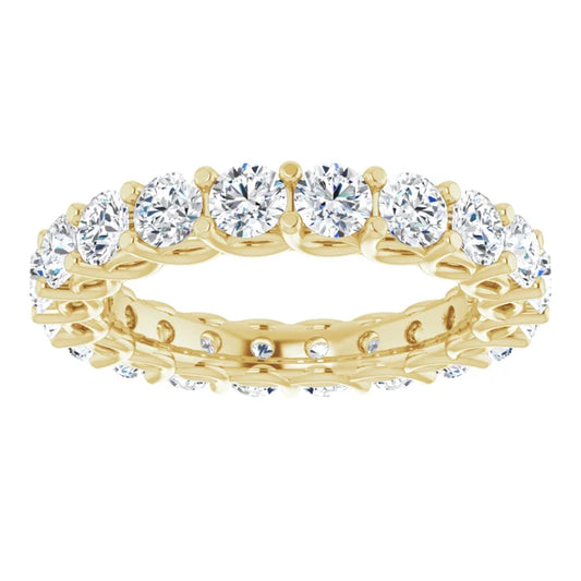 3ct Lab Diamond Eternity Band –  Interlocking Design In 9ct Yellow Gold