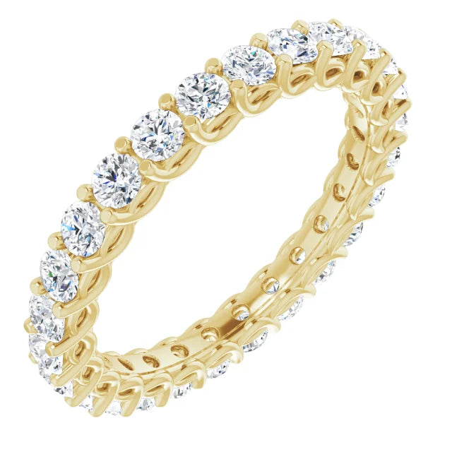 2Ct Lab Diamond Eternity Band – Interlocking Design In 9ct Yellow Gold