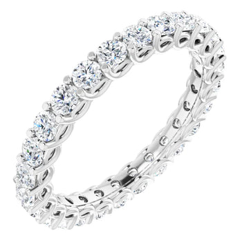 2Ct Lab Diamond Eternity Band –  Interlocking Design In 9ct White Gold