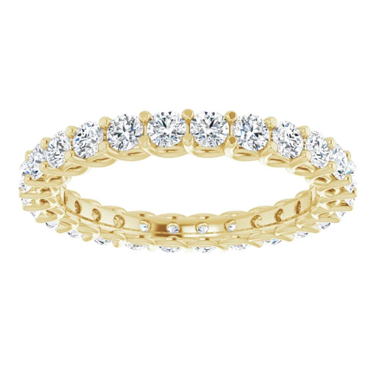 2Ct Lab Diamond Eternity Band –  Interlocking Design In 9ct Yellow Gold