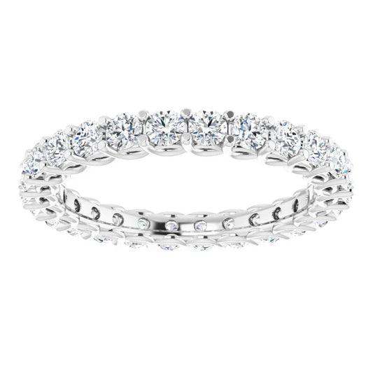 2Ct Lab Diamond Eternity Band –  Interlocking Design In 9ct White Gold