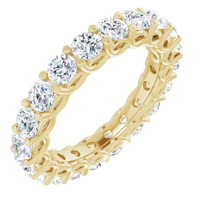 3ct Lab Diamond Eternity Band –  Interlocking Design In 9ct Yellow Gold
