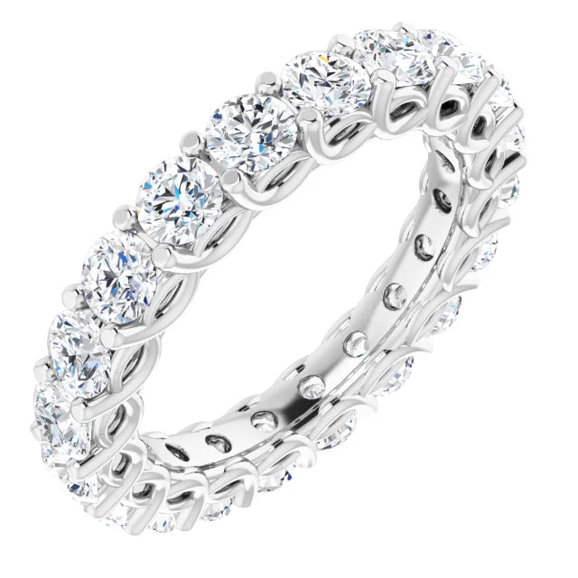 3ct Lab Diamond Eternity Band –  Interlocking Design In Platinum 950