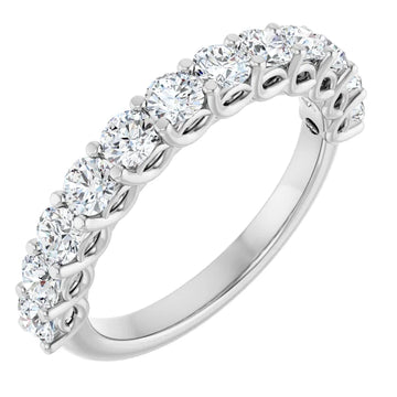 1.5ct Lab-Grown Diamond Half Eternity Ring – Round Detail, Handcrafted in 9ct White Gold