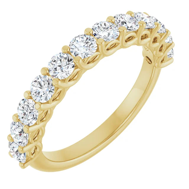 1.5ct Lab-Grown Diamond Half Eternity Ring – Round Detail, Handcrafted in 9ct Yellow Gold