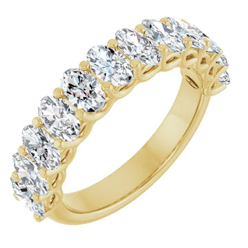 2ct Lab-Grown Diamond Half Eternity Ring – Oval Detail, Handcrafted in 9ct Yellow Gold