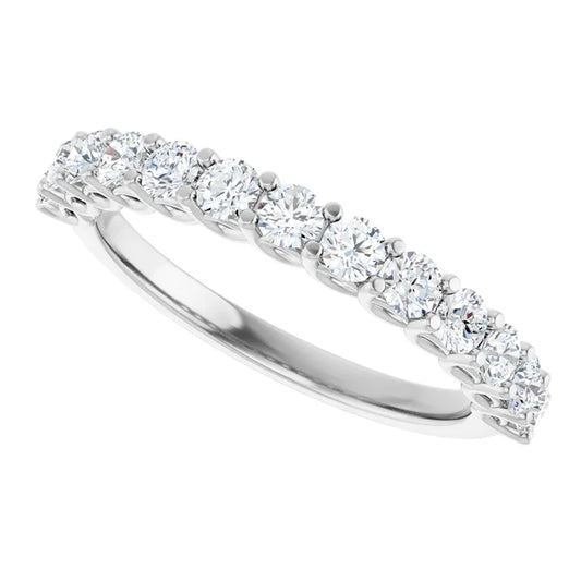 1ct Lab-Grown Diamond Half Eternity Ring – Round Detail, Handcrafted in Platinum 950