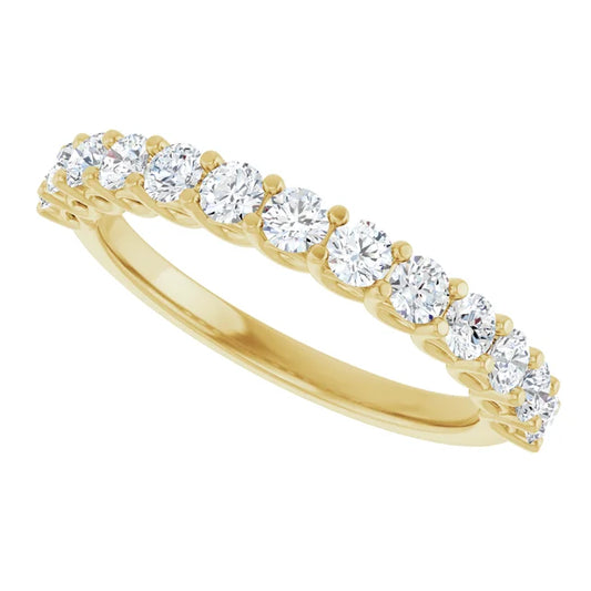 1ct Lab-Grown Diamond Half Eternity Ring – Round Detail, Handcrafted in 9ct Yellow Gold