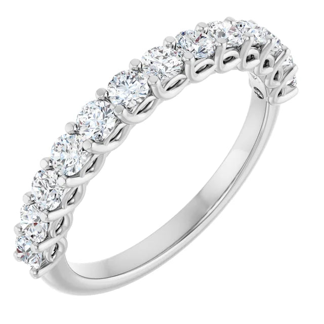 1ct Lab-Grown Diamond Half Eternity Ring – Round Detail, Handcrafted in Platinum 950