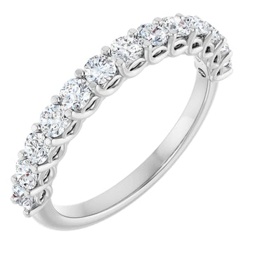 1ct Lab-Grown Diamond Half Eternity Ring – Round Detail, Handcrafted in Platinum 950
