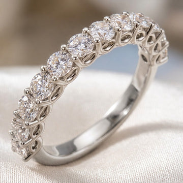 1.5ct Lab-Grown Diamond Half Eternity Ring – Round Detail