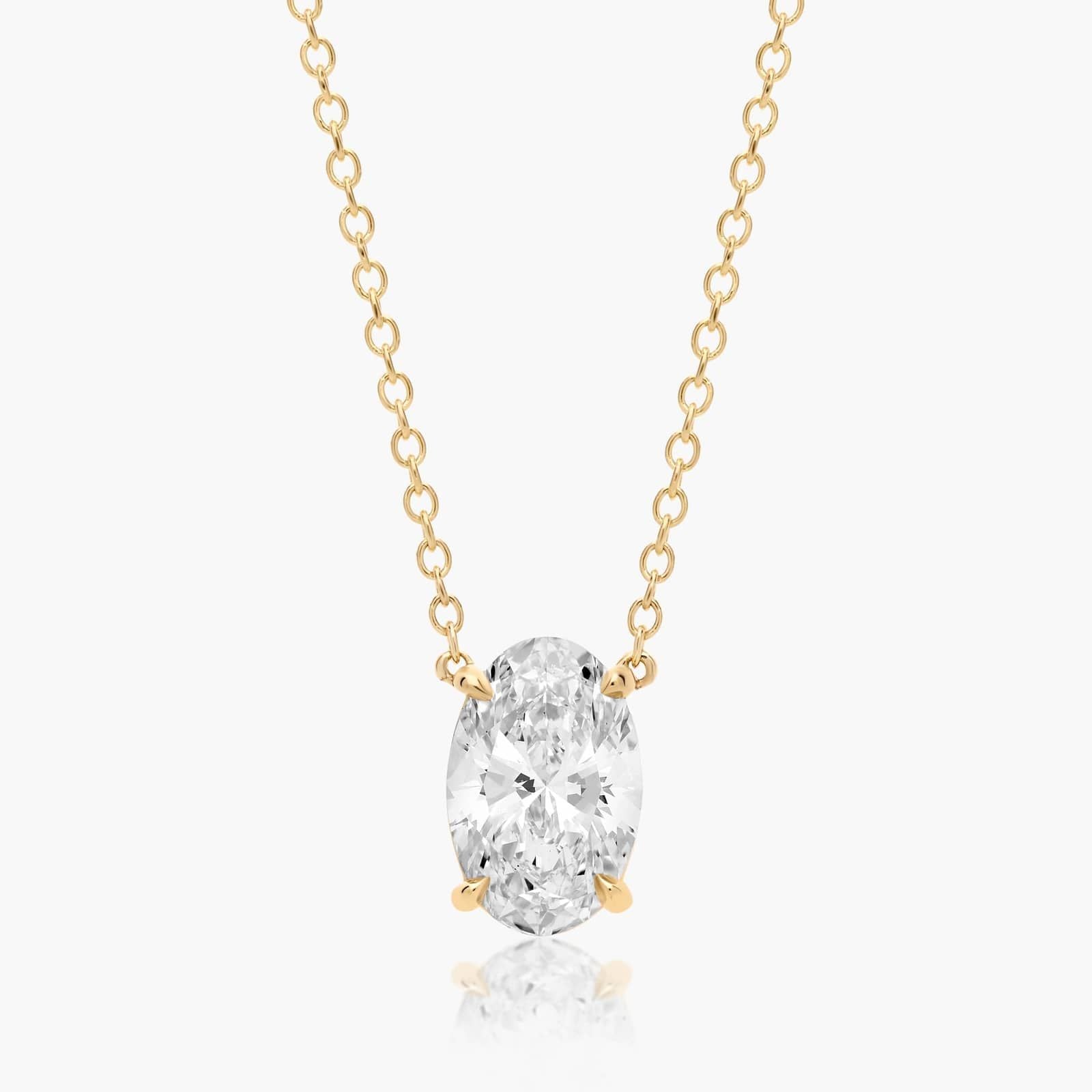 2.5ct Oval Brilliant Lab Diamond Solitaire Pendant in 9ct Yellow Gold