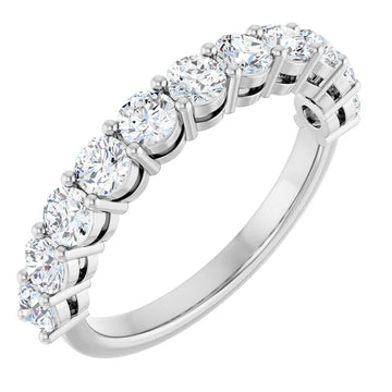 1ct Round Brilliant Lab Diamond Half Eternity Ring in 18ct White Gold