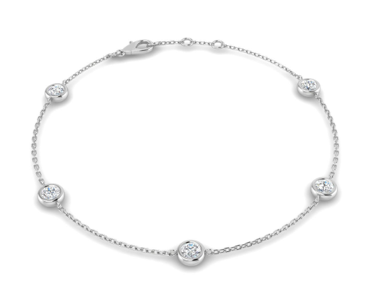 0.8ct Lab Diamond Diamond By The Yard Bracelet in 9ct White Gold