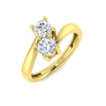 0.82ct Round Lab-Grown Diamond Two-Stone Ring – yellow gold view 3