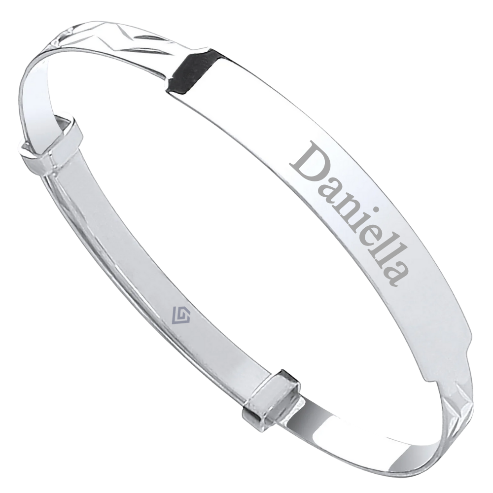 Sterling Silver 925 Personalised Toddler Identity Bangle