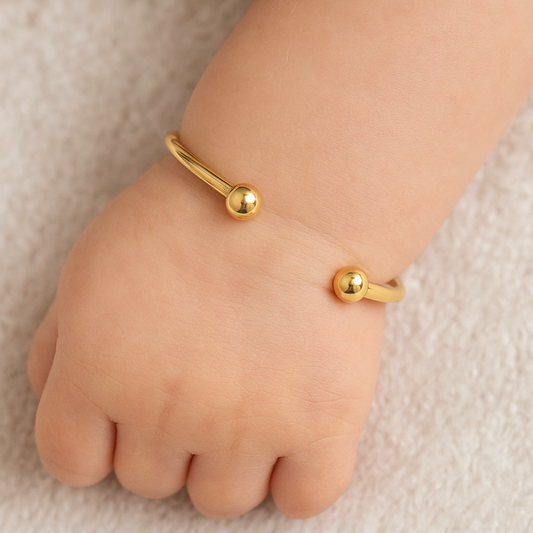 9ct Yellow Gold Hollow Torque Baby Bangle