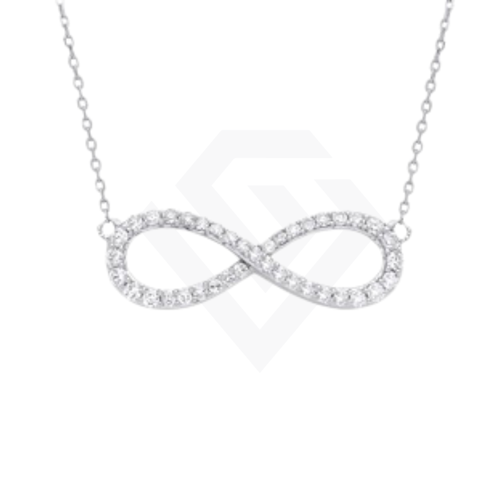 9ct White gold 0.47ctw G SI Infinity Pendant (18in/45cm) Chain