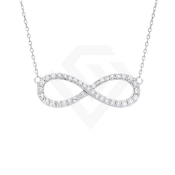 9ct White gold 0.47ctw G SI Infinity Pendant (18in/45cm) Chain