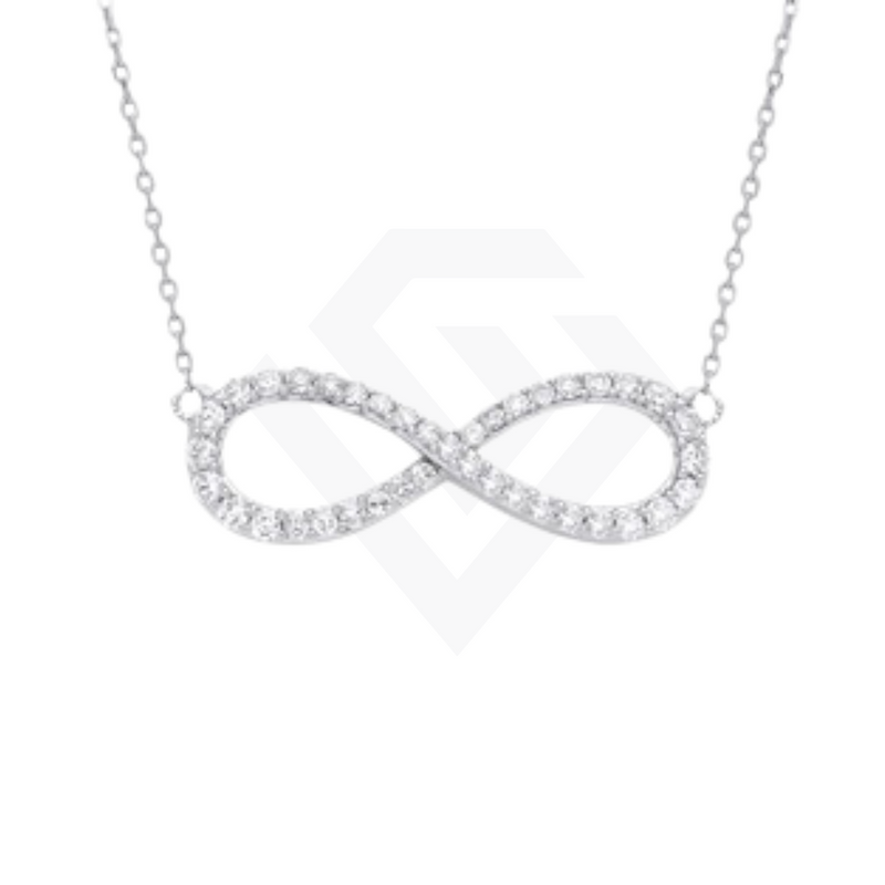 9ct White gold 0.47ctw G SI Infinity Pendant (18in/45cm) Chain