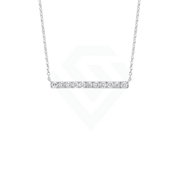 9ct White Gold 0.33ct Diamond Bar Necklace (18in/45cm) Chain