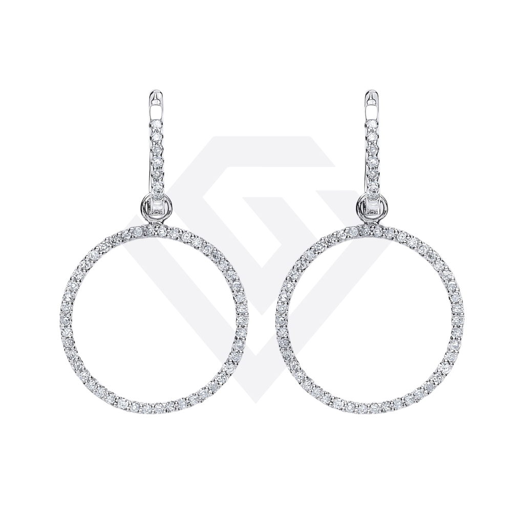 18ct White Gold 0.55ct Diamond Drop Earrings