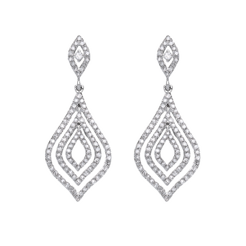 0.75ct Diamond Drop Earrings In 18ct White Gold