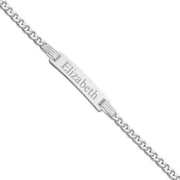 Sterling Silver 925 Personalised Baby Identity Bracelet 6"