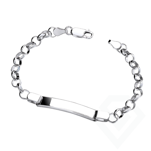Sterling Silver 925 Baby ID Belecher Bracelet - 6.5 inch, Free Personalisation