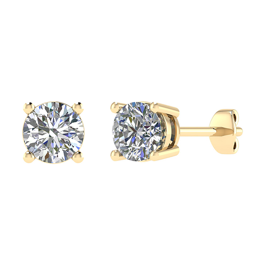 2ct Round Brilliant Lab Diamond Stud Earrings in 9ct Yellow Gold