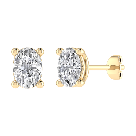 Lab Diamond Oval Stud Earrings (1ct - 4ct)