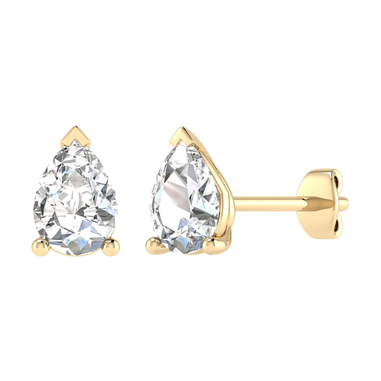 Lab Diamond Pear Stud Earrings (1ct - 4ct)