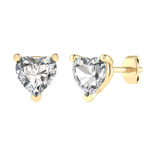 Lab Diamond Heart Stud Earrings (1ct - 4ct)