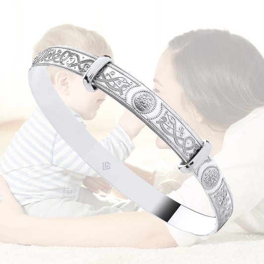 Sterling Silver 4mm Celtic Expanding Baby Bangle – Traditional Irish-Inspired Newborn Gift