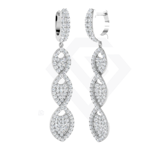 9k White Gold Drop Earrings with 1.69ct Lab-Grown Diamonds