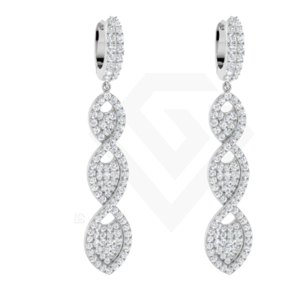9k White Gold Drop Earrings with 1.69ct Lab-Grown Diamonds