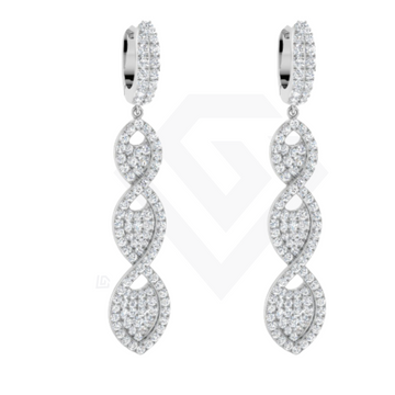 9k White Gold Drop Earrings with 1.69ct Lab-Grown Diamonds