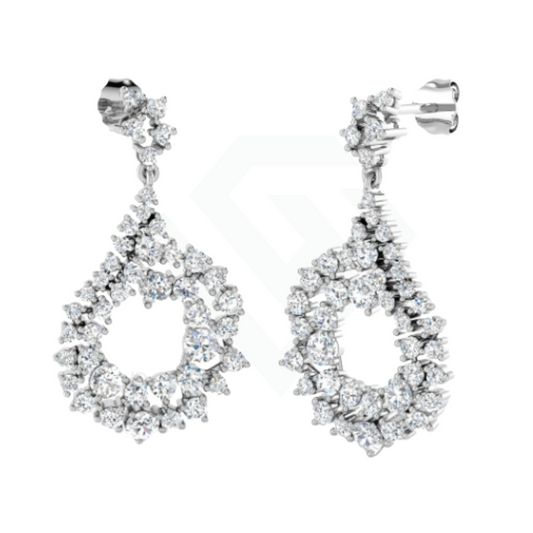 3.2ct Lab-Grown Diamond Drop Earrings in 9ct White Gold