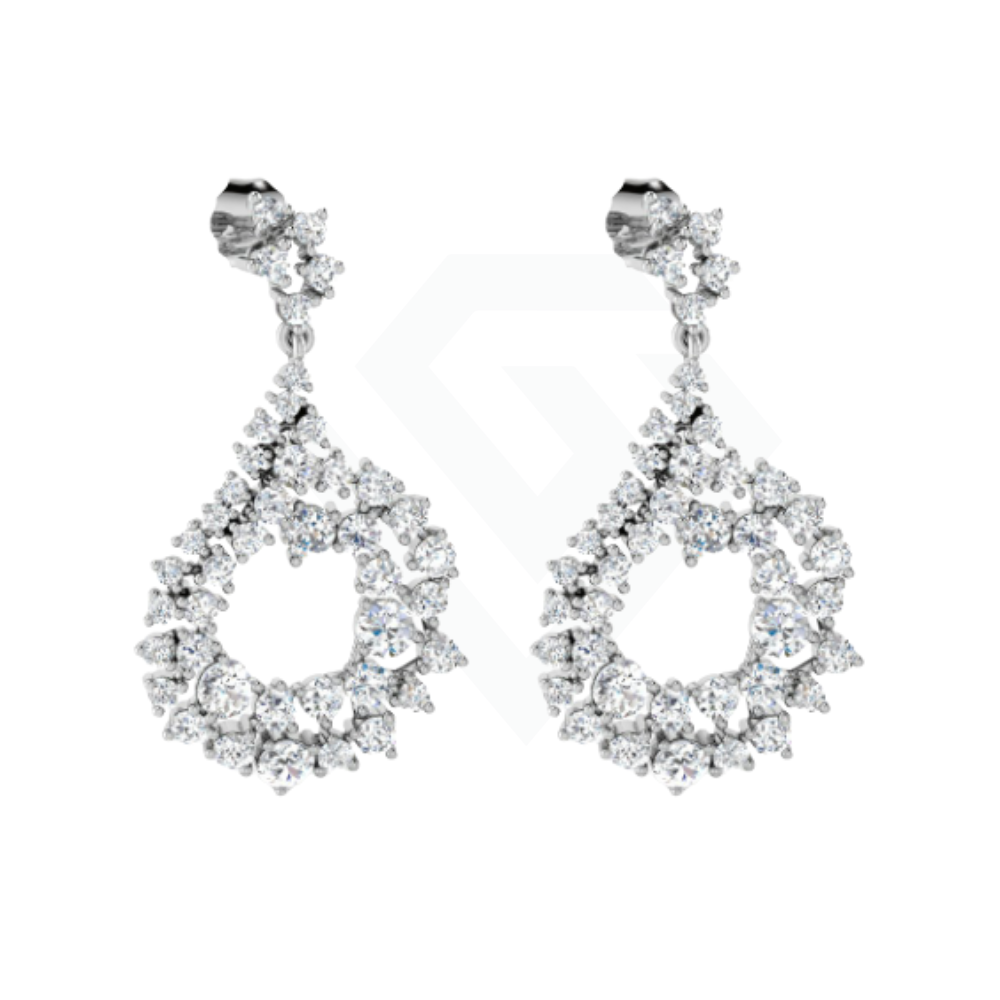 3.2ct Lab-Grown Diamond Drop Earrings in 9ct White Gold