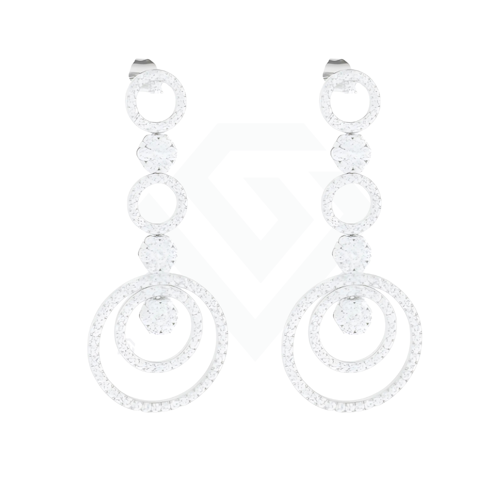 3.4ct Lab-Grown Diamond Circle Drop Earrings in 9ct White Gold