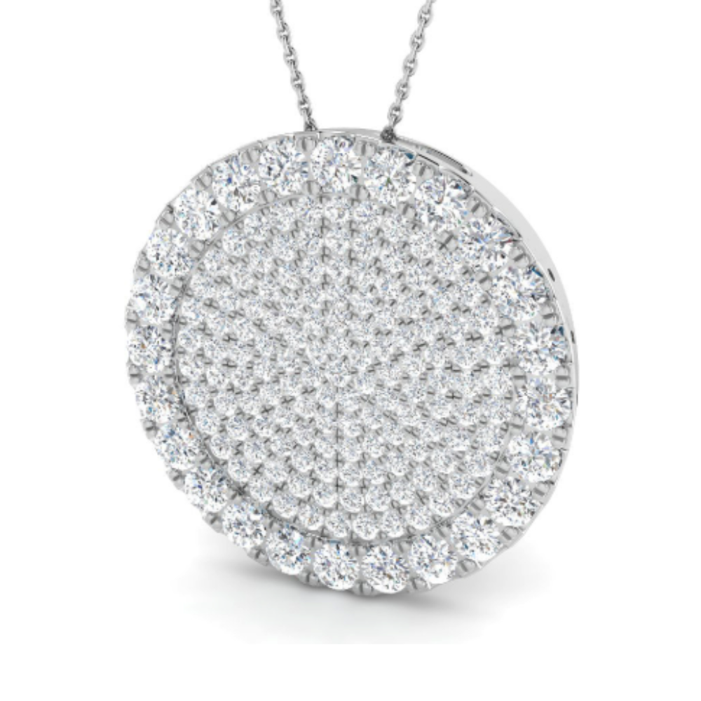 5.4ct Lab-Grown Diamond Round Cluster Pendant in 9k White Gold