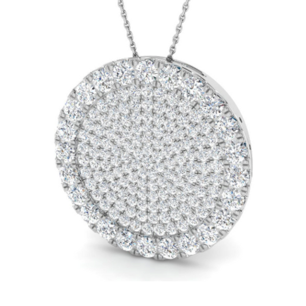 5.4ct Lab-Grown Diamond Round Cluster Pendant in 9k White Gold