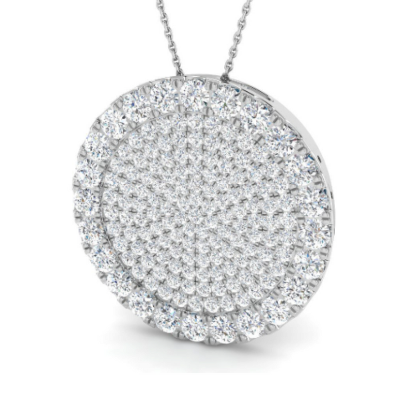 5.4ct Lab-Grown Diamond Round Cluster Pendant in 9k White Gold
