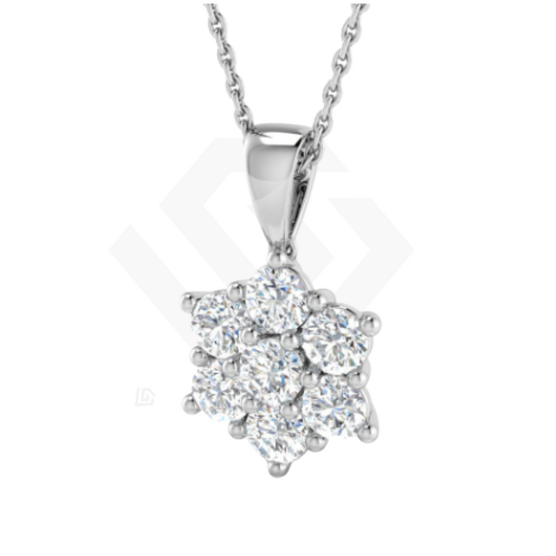1.0ct Lab-Grown Diamond Cluster Pendant in 9ct White Gold