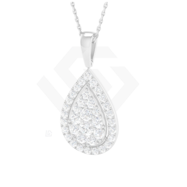 1.04ct Lab-Grown Diamond Pear-Shaped Pendant in 9ct White Gold