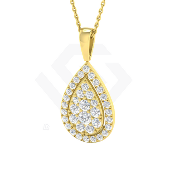 1.04ct Lab-Grown Diamond Pear-Shaped Pendant in 9ct Yellow Gold