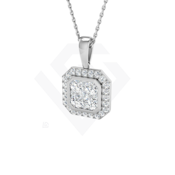 0.8ct Lab-Grown Diamond Octagon Pendant in 9ct White Gold